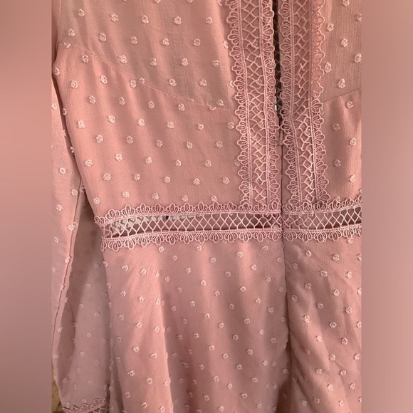 Bardōt Pink Boho Swiss Dot Long Sleeve Dress - Picture 7 of 9